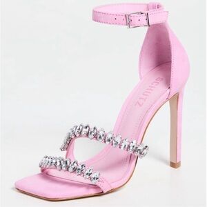 Schutz Pink Embellished Women's Sandals